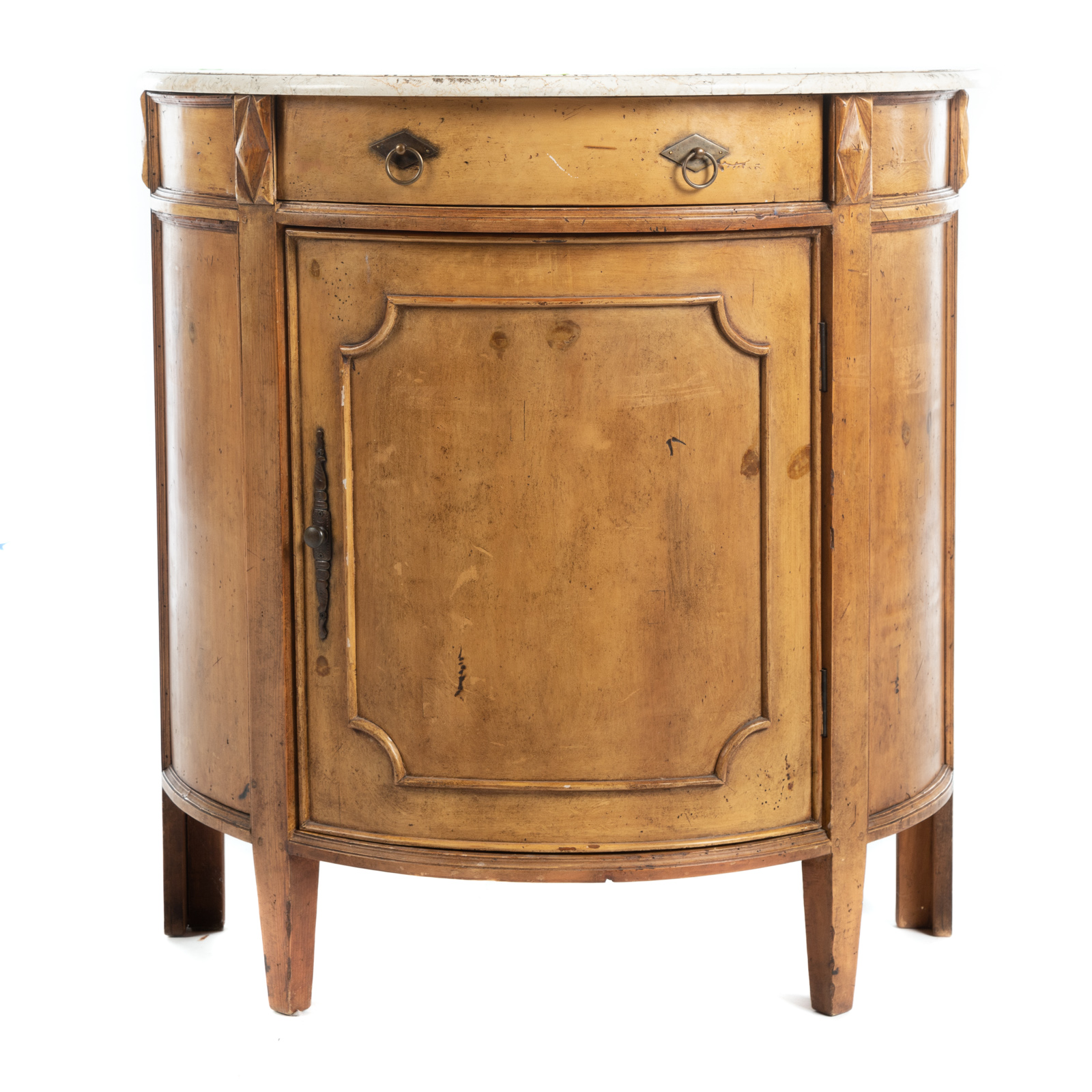 LOUIS XVI STYLE MARBLE TOP DEMILUNE