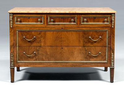Louis XVI style marble top dresser,