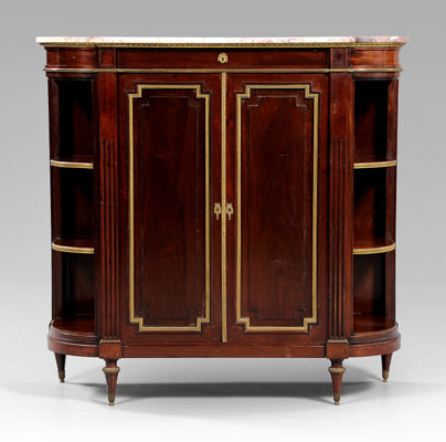 Louis XVI style marble-top cabinet,