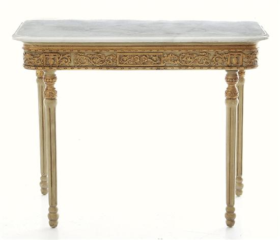 Louis XVI style marble-top giltwood