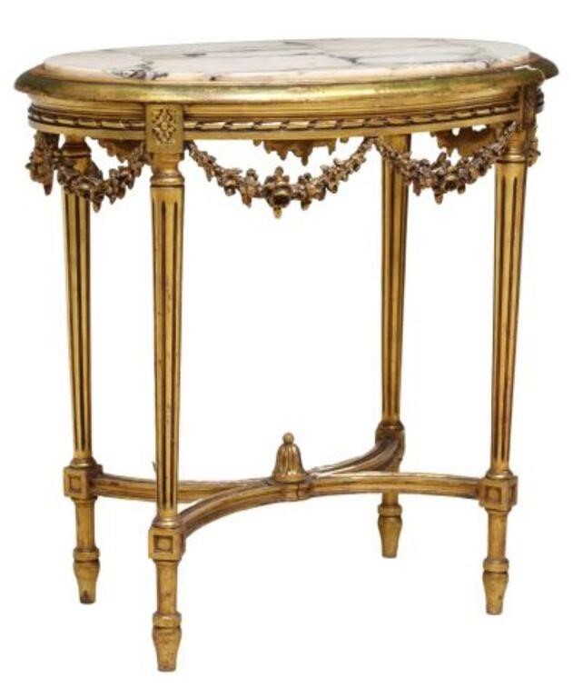 LOUIS XVI STYLE MARBLE-TOP GILTWOOD