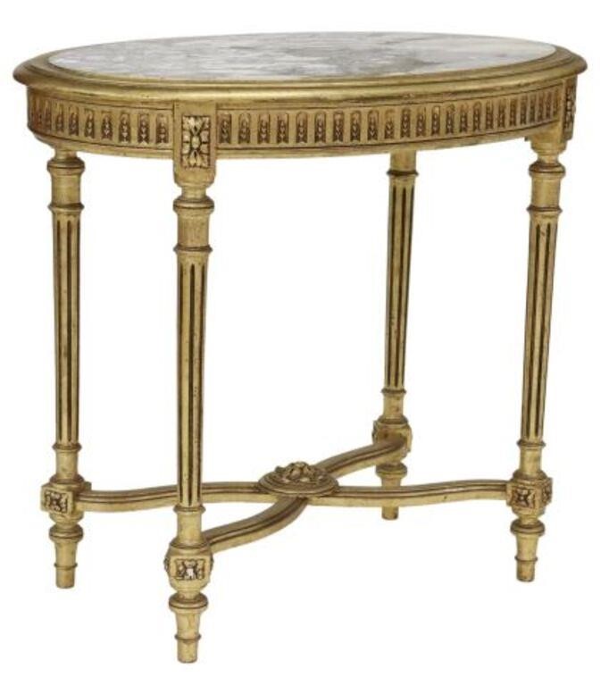 LOUIS XVI STYLE MARBLE-TOP GILTWOOD