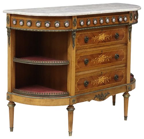 LOUIS XVI STYLE MARBLE-TOP INLAID