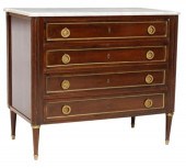 LOUIS XVI STYLE MARBLE-TOP MAH