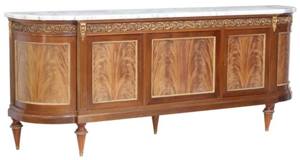 LOUIS XVI STYLE MARBLE-TOP MAHOGANY