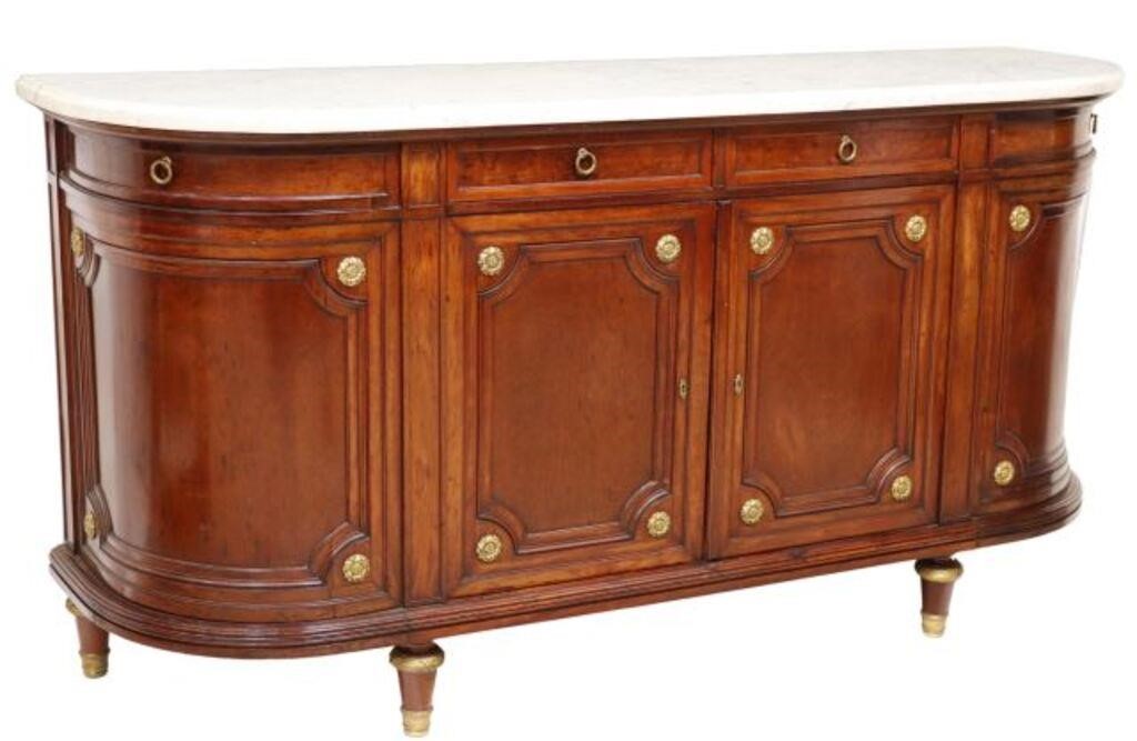 LOUIS XVI STYLE MARBLE-TOP MAHOGANY