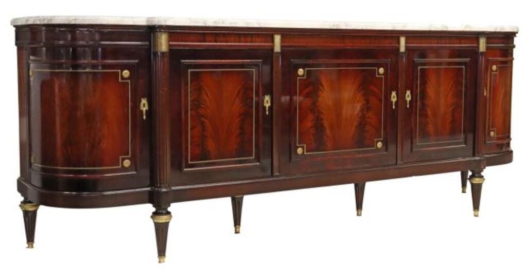 LOUIS XVI STYLE MARBLE-TOP MAHOGANY