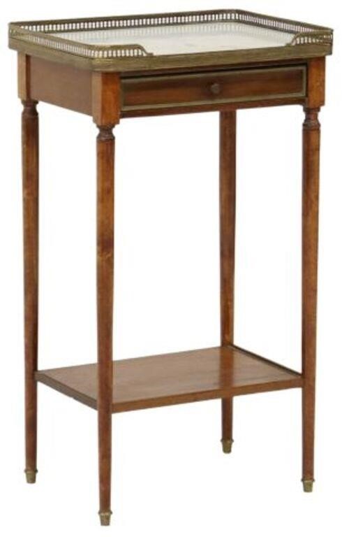 LOUIS XVI STYLE MARBLE-TOP MAHOGANY