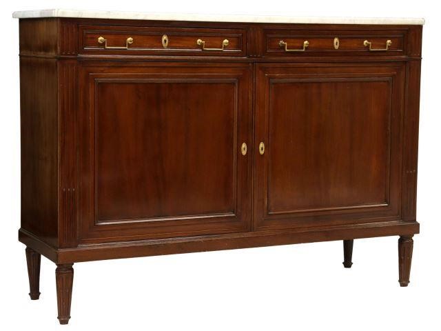 LOUIS XVI STYLE MARBLE-TOP MAHOGANY