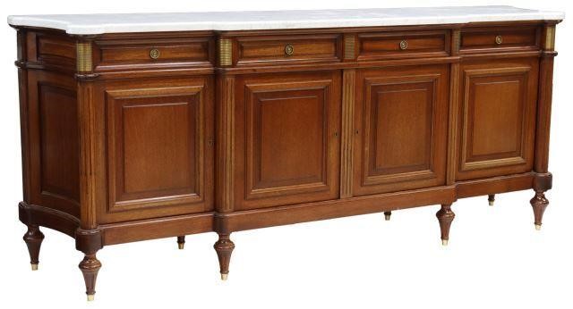 LOUIS XVI STYLE MARBLE-TOP MAHOGANY