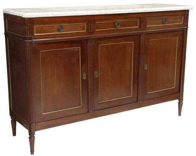 LOUIS XVI STYLE MARBLE-TOP MAHOGANY