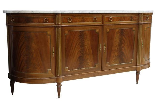LOUIS XVI STYLE MARBLE-TOP MAHOGANY