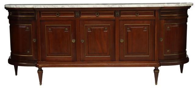 LOUIS XVI STYLE MARBLE-TOP MAHOGANY