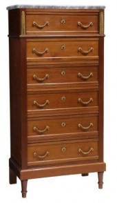 LOUIS XVI STYLE MARBLE-TOP MAH