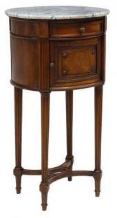 LOUIS XVI STYLE MARBLE-TOP MAH