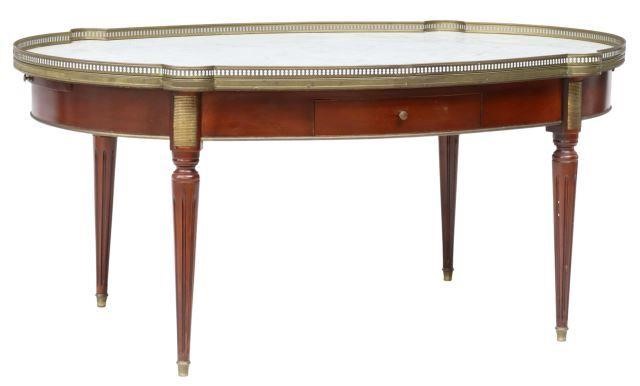 LOUIS XVI STYLE MARBLE-TOP MAHOGANY