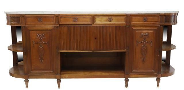 LOUIS XVI STYLE MARBLE-TOP MAHOGANY