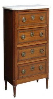 LOUIS XVI STYLE MARBLE-TOP MAH