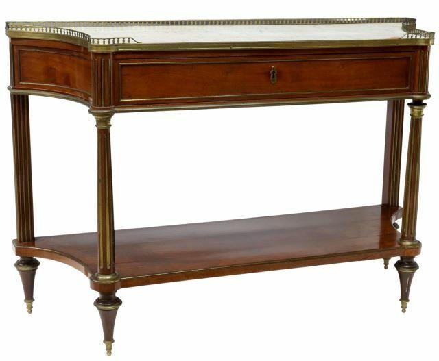 LOUIS XVI STYLE MARBLE-TOP MAHOGANY