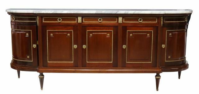 LOUIS XVI STYLE MARBLE-TOP MAHOGANY