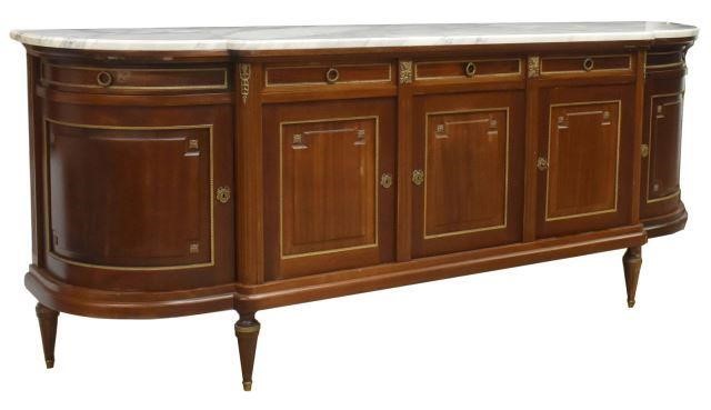 LOUIS XVI STYLE MARBLE-TOP MAHOGANY