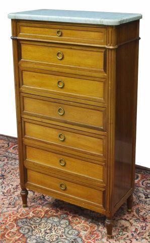 LOUIS XVI STYLE MARBLE-TOP MAHOGANY