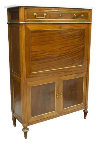 LOUIS XVI STYLE MARBLE-TOP MAHOGANY