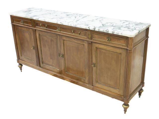 LOUIS XVI STYLE MARBLE-TOP MAHOGANY