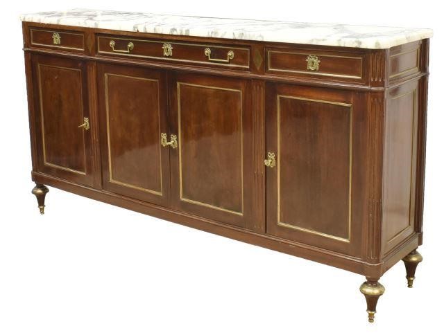 LOUIS XVI STYLE MARBLE-TOP MAHOGANY