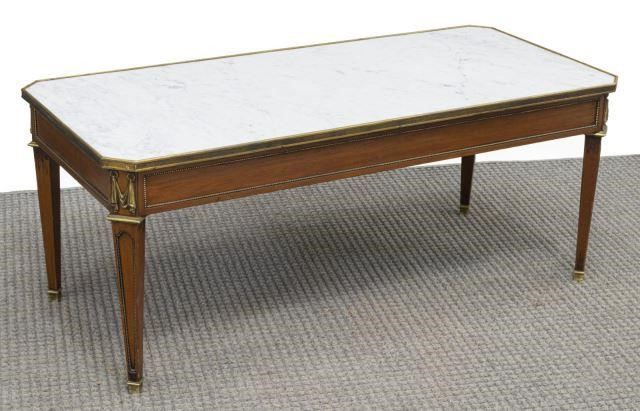 LOUIS XVI STYLE MARBLE-TOP MAHOGANY