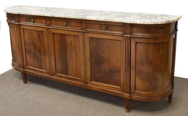 LOUIS XVI STYLE MARBLE-TOP MAHOGANY