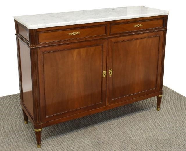LOUIS XVI STYLE MARBLE-TOP MAHOGANY
