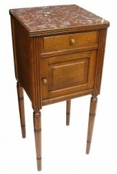 LOUIS XVI STYLE MARBLE-TOP OAK