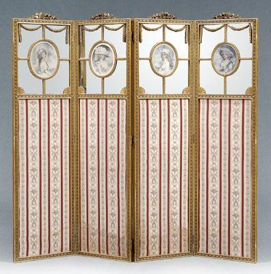 Louis XVI style mirrored screen,