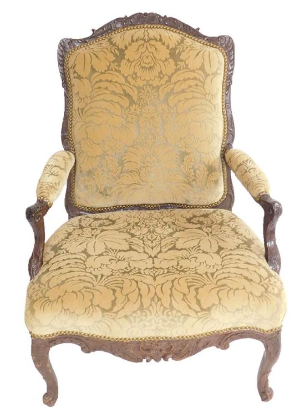 LOUIS XVI STYLE OPEN ARMCHAIR