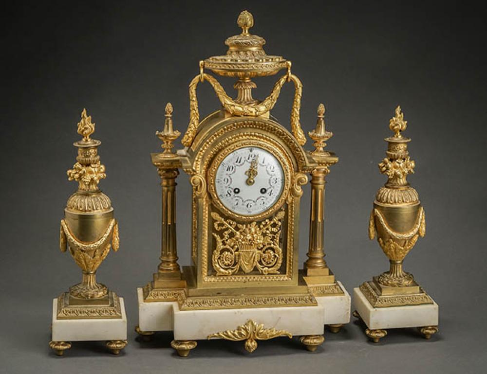 LOUIS XVI STYLE ORMOLU AND MARBLE