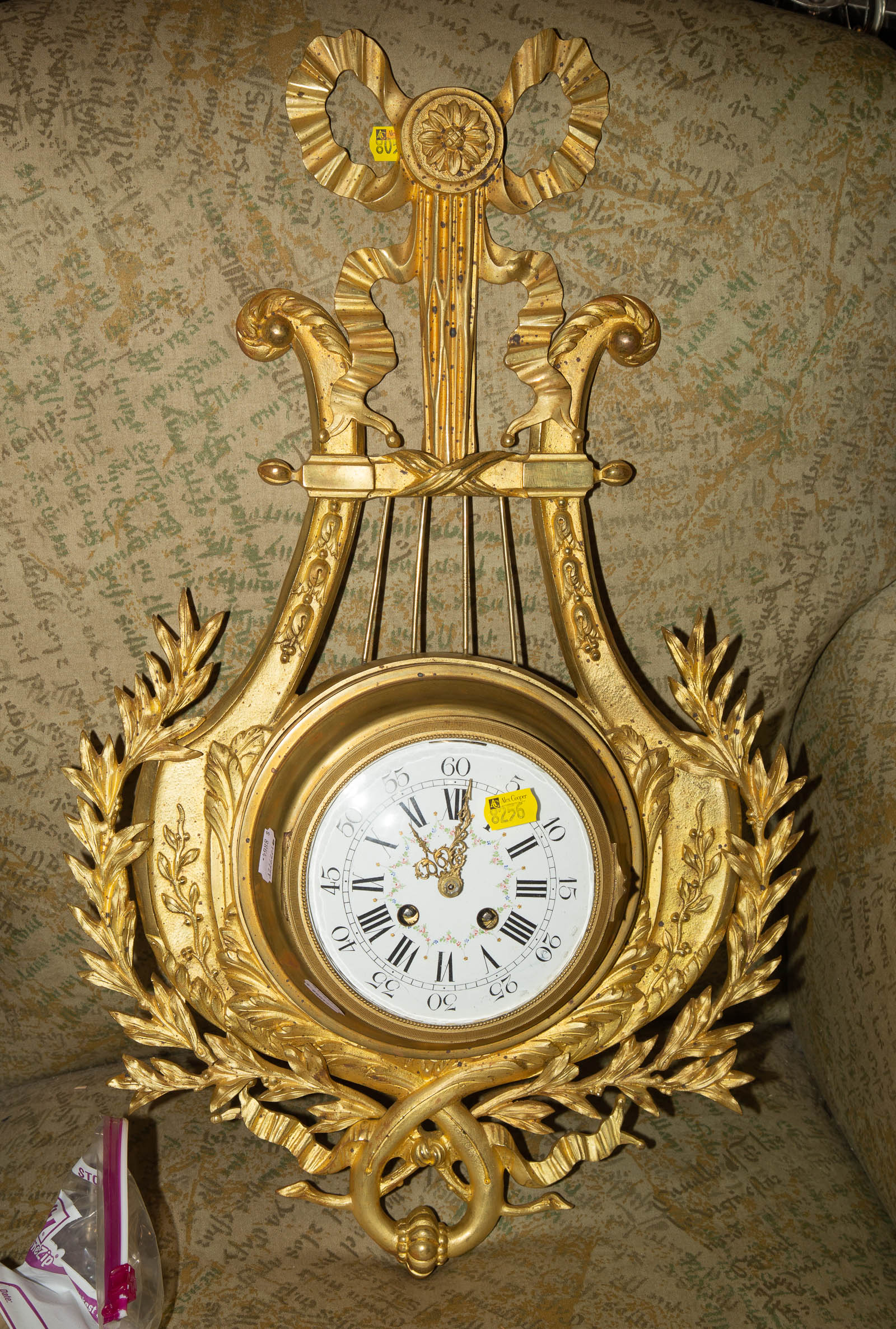 LOUIS XVI STYLE ORMOLU WALL CLOCK