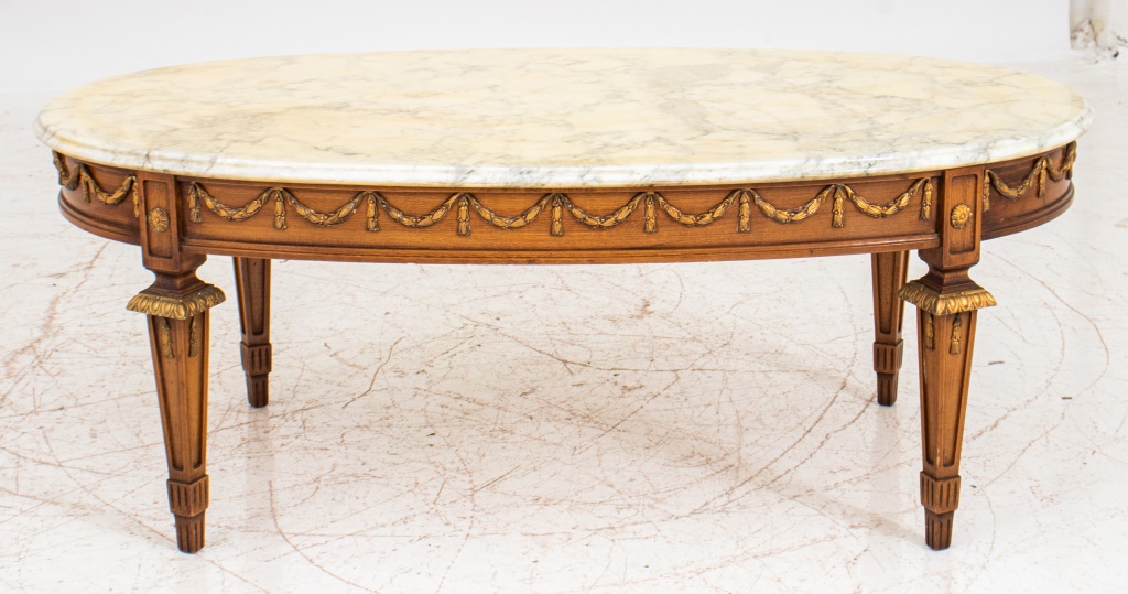 LOUIS XVI STYLE OVAL LOW TABLE