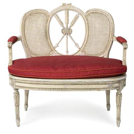 Louis XVI Style Painted and Caned
