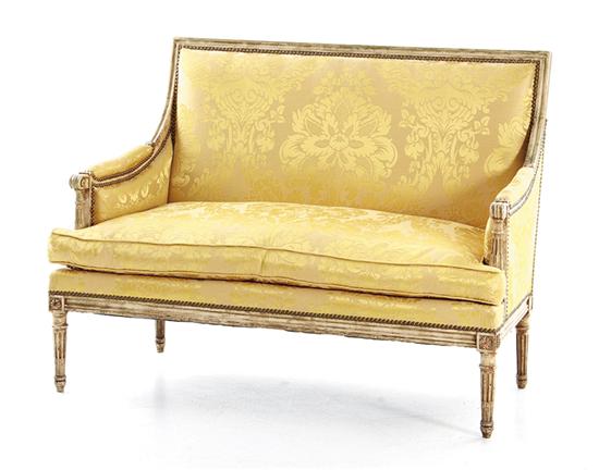 Louis XVI style painted canape late