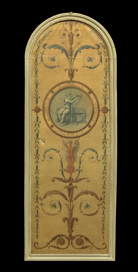 Louis XVI-Style Painted Canvas