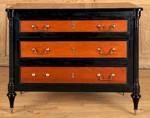 LOUIS XVI STYLE PAINTED CHERRY WOOD
