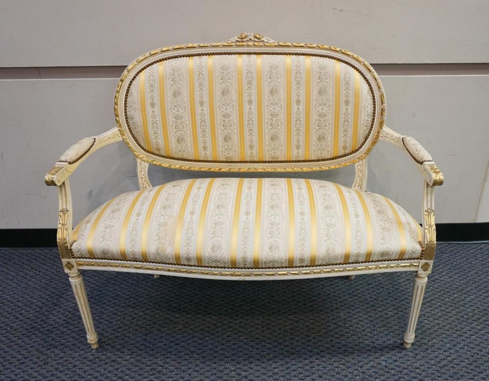LOUIS XVI STYLE PARTIAL GILT, WHITE