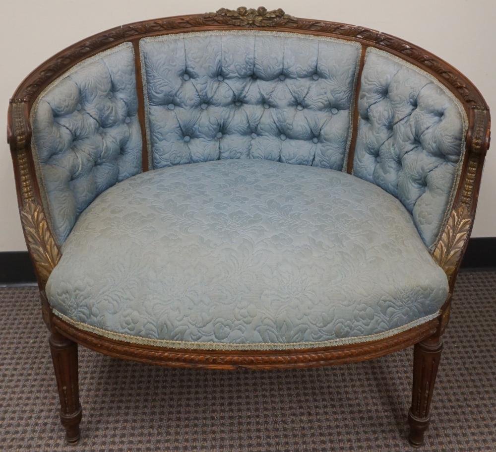 LOUIS XVI STYLE PARTIAL GILT CARVED