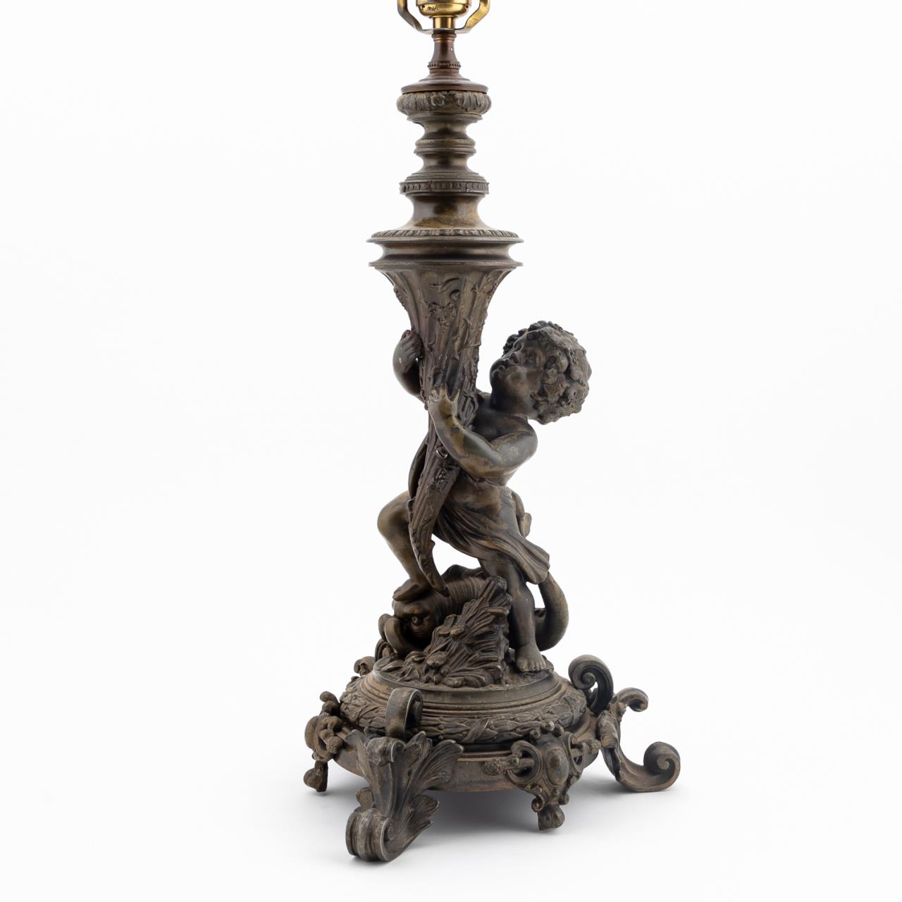 LOUIS XVI STYLE PUTTO METAL TABLE