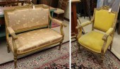 LOUIS XVI STYLE SETTEE AND ARM