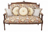 LOUIS XVI STYLE SETTEEcarved w