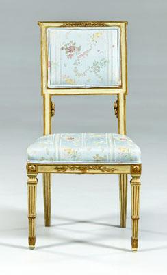 Louis XVI style side chair, gold