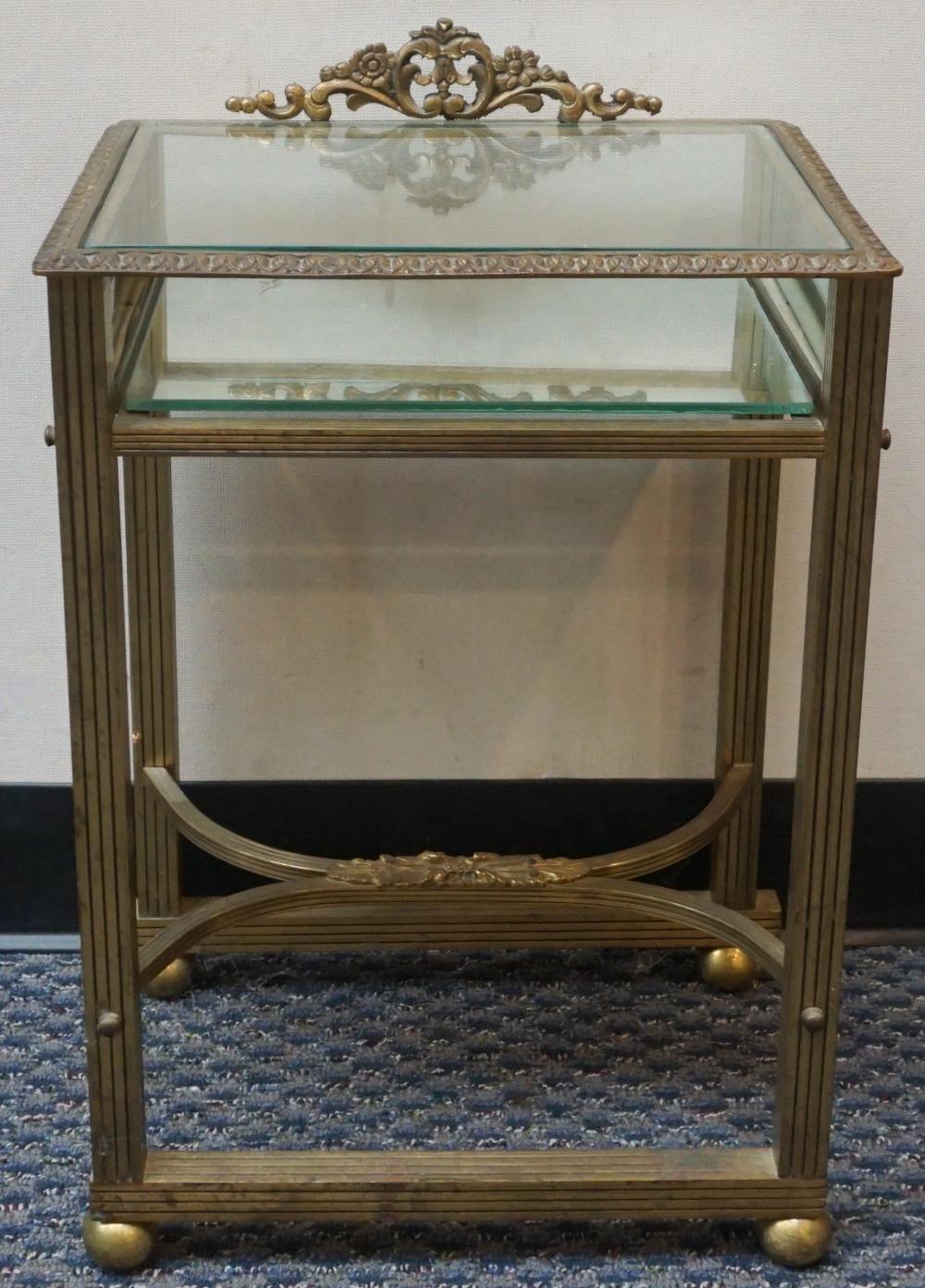 LOUIS XVI STYLE SMALL BRASS VITRINE
