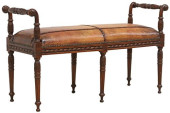 LOUIS XVI STYLE STITCHED LEATH